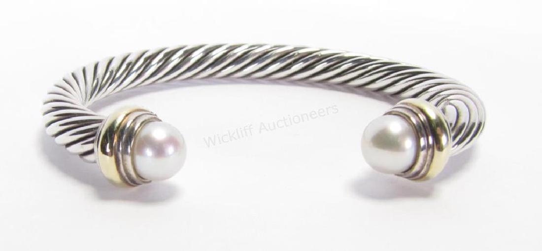 David Yurman 14K, Sterling Pearl Cuff Bracelet (1 of 3)
