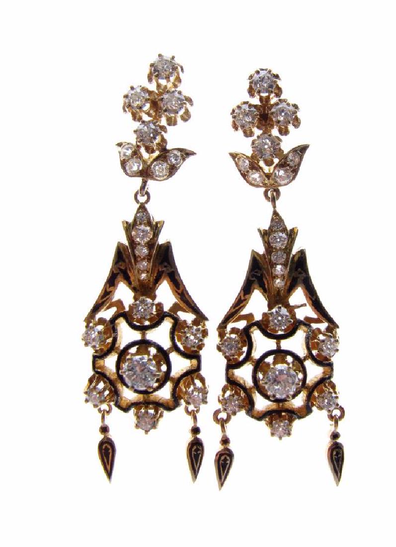 Vintage 14K Diamond Chandelier Earrings (1 of 2)