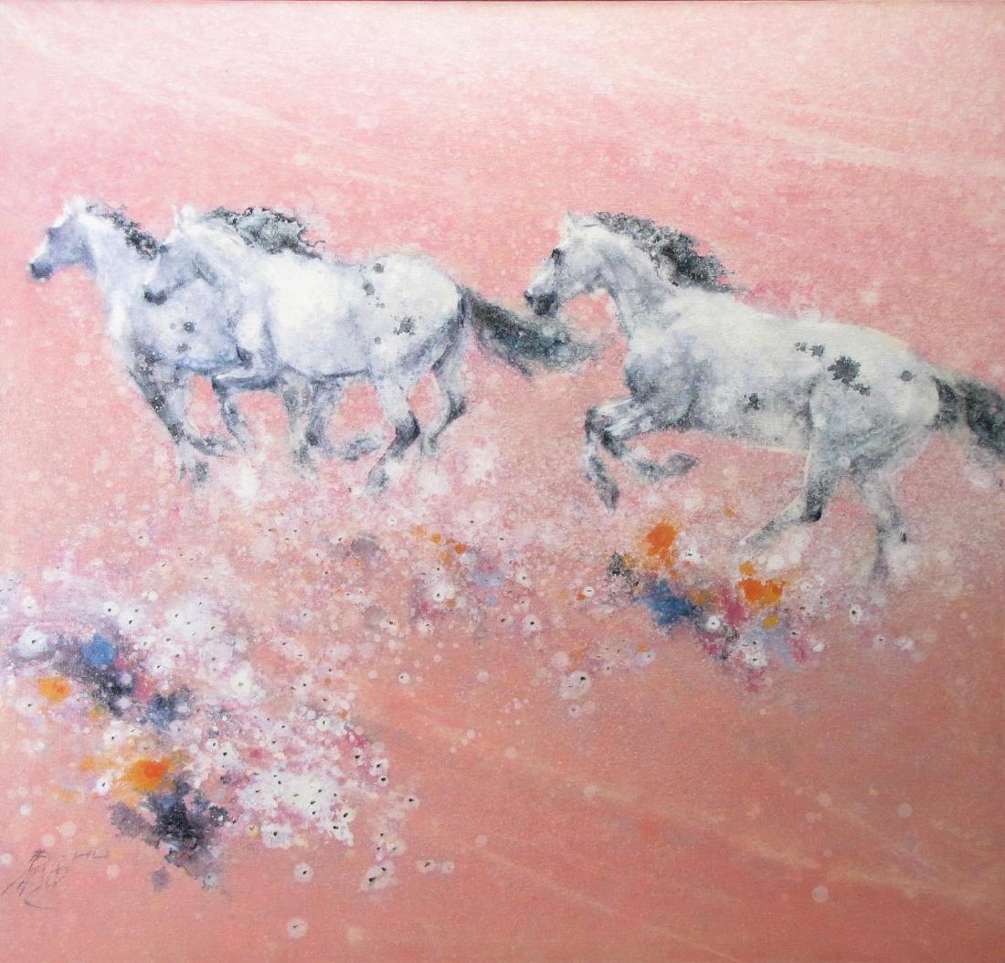 Hu Chi-Chung 38x40 O/C Running Horses (1 of 4)
