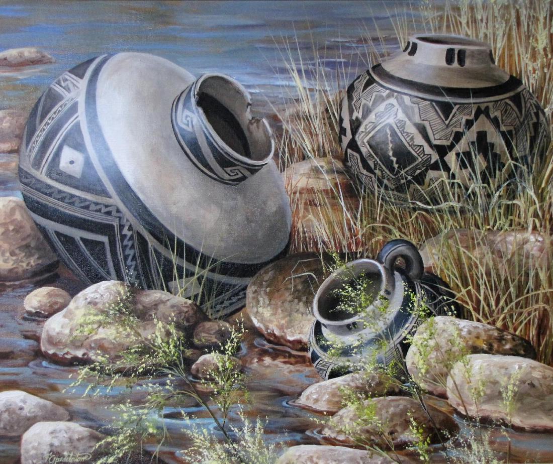 Guadalupe de la Torre 20x24 Acry/C Anasazi Pots (1 of 3)