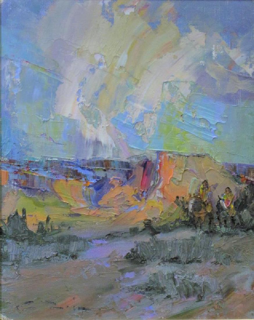 Unclearly Signed 10x8 O/B Figures in Desert (1 of 3)