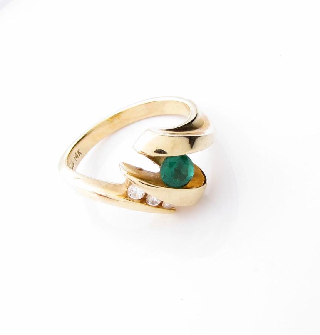 14K Yellow Gold Emerald and Diamond Ring (1 of 1)