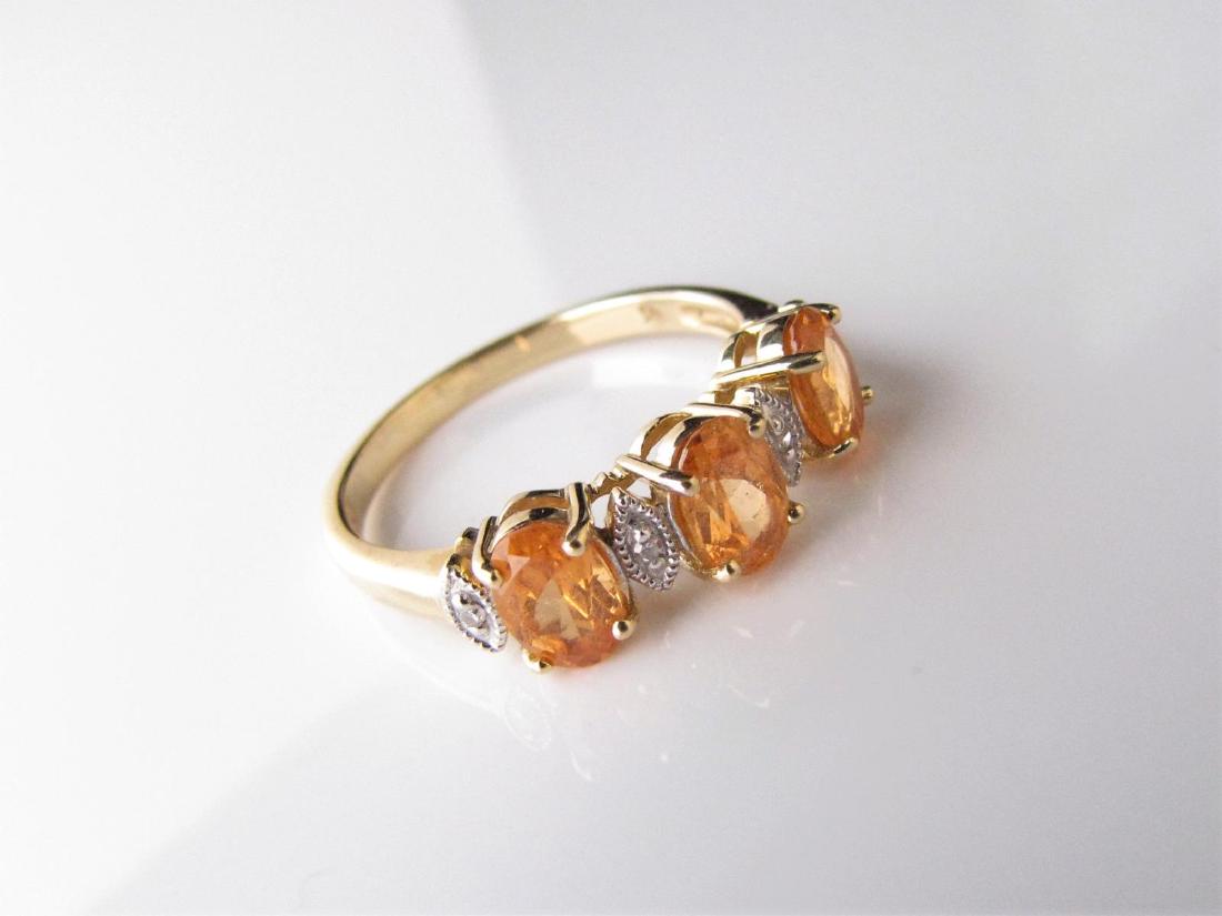14K Yellow Gold Orange Sapphire, Diamond Ring (1 of 2)