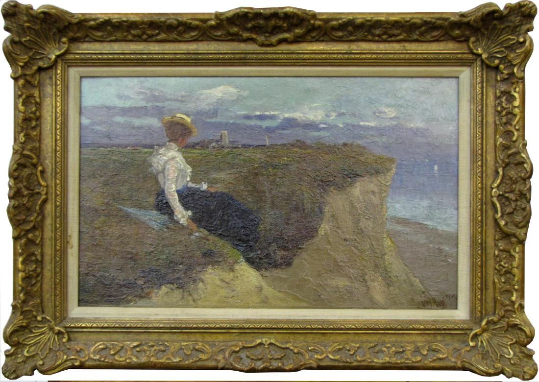George C Haite 10x14 O/B Woman at the Ocean (1 of 5)