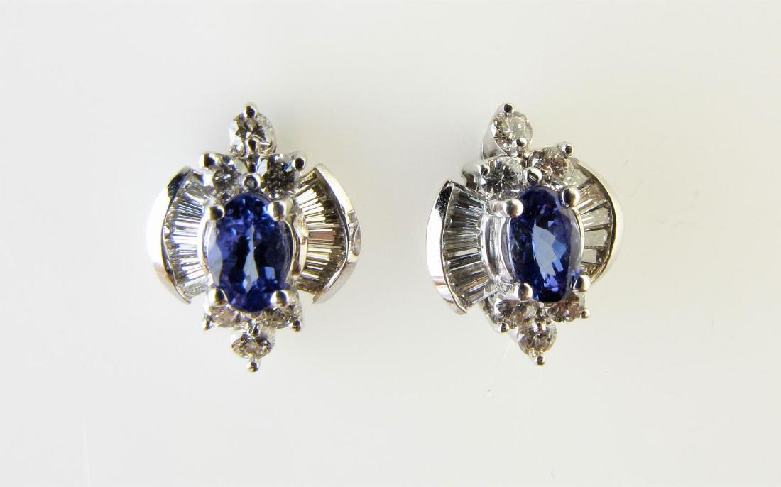 14K White Gold Tanzanite/Diamond Earrings (1 of 1)