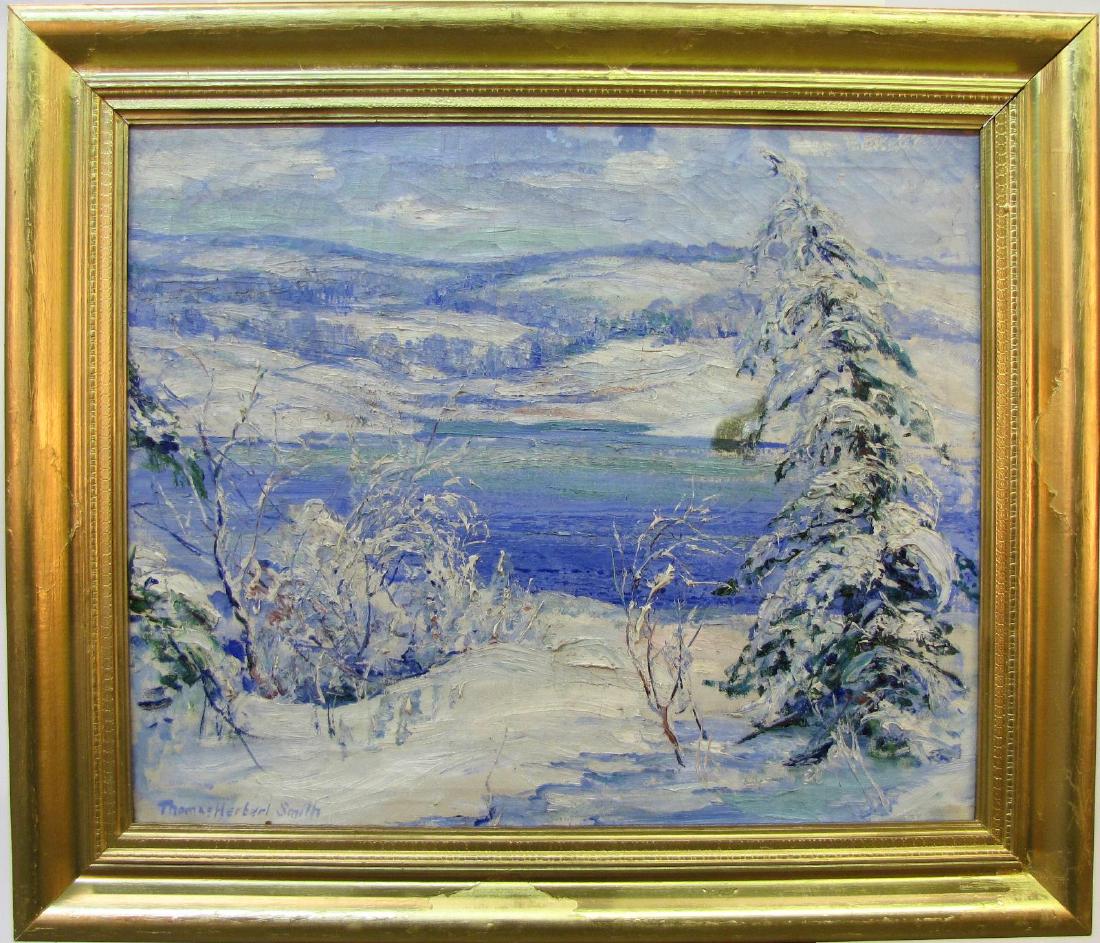 Thos Herbert Smith 25x30 O/C "Popes Pond" (1 of 11)