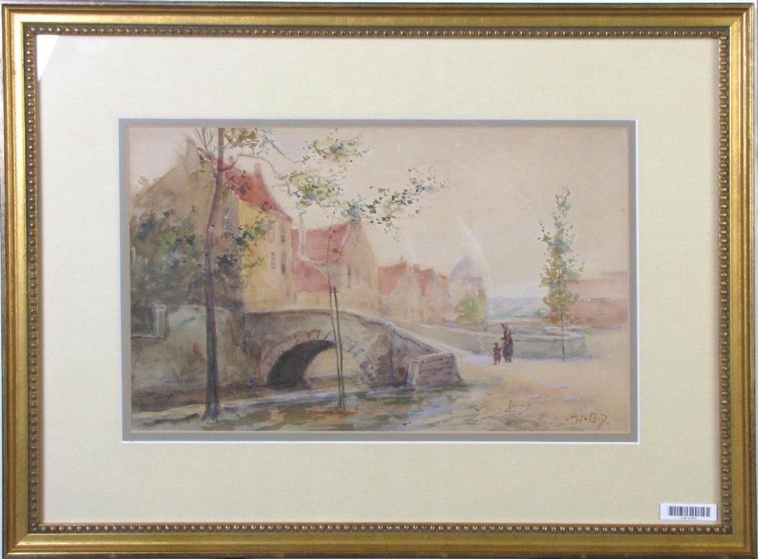 Homer G Davisson 9.5 x 15.5 WC Normandy Landscape (1 of 3)