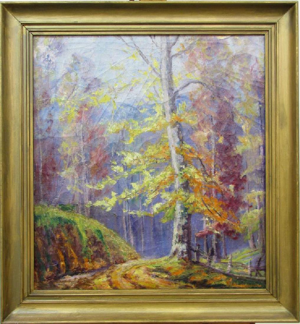 Unclearly Signed 24x22 O/C Vibrant Autumn (1 of 12)
