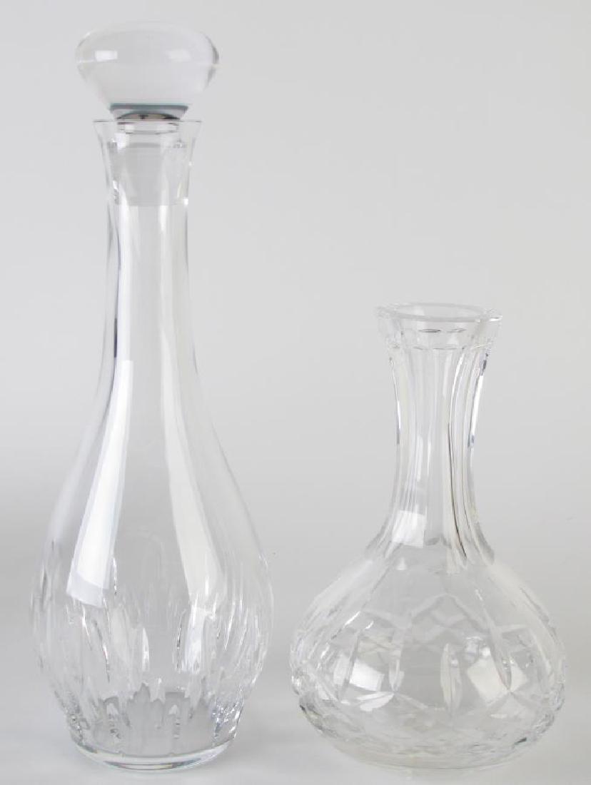 Waterford and Wedgwood Crystal Decanters: Waterford and Wedgwood Crystal Decanters, Vera Wang for Wedgwood clear crystal decanter with vertical cut decoration and clear stopper; Waterford 'Lismore' decanter without stopper; each signed on bot