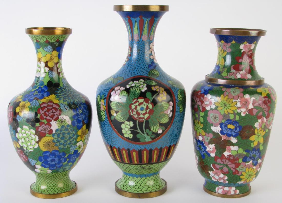 Three Oriental Cloisonne Vases (1 of 5)
