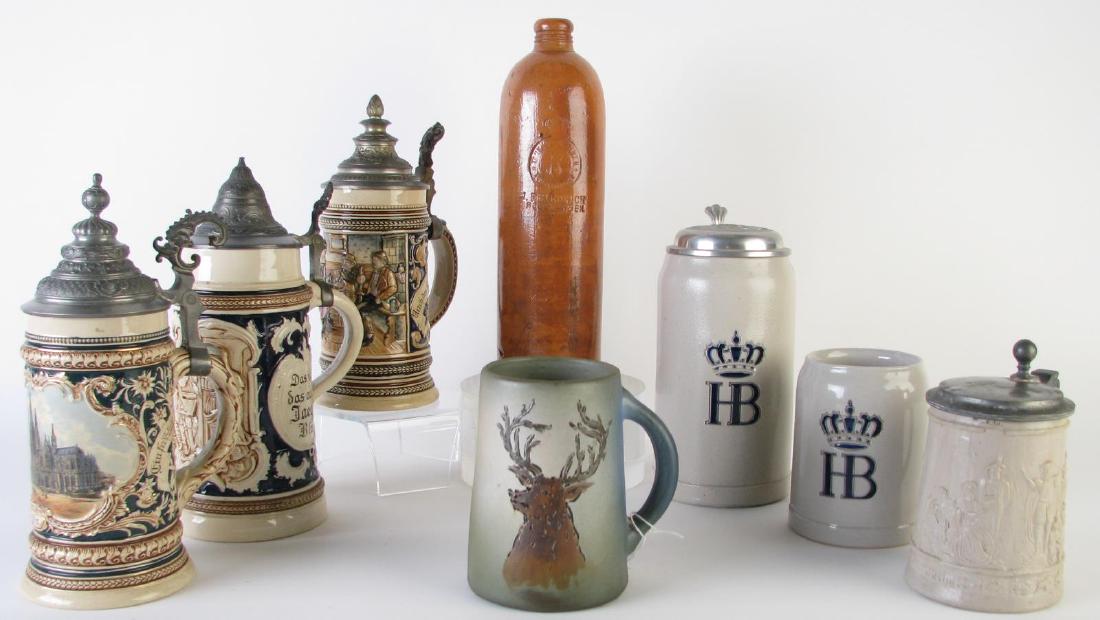 Group of Pottery Steins and Vessels (1 of 6)