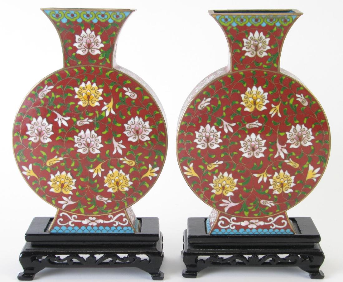 Pair of Oriental Cloisonne Vases (1 of 4)