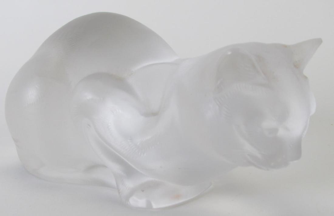 Lalique Frosted Crystal Crouching Cat (1 of 4)