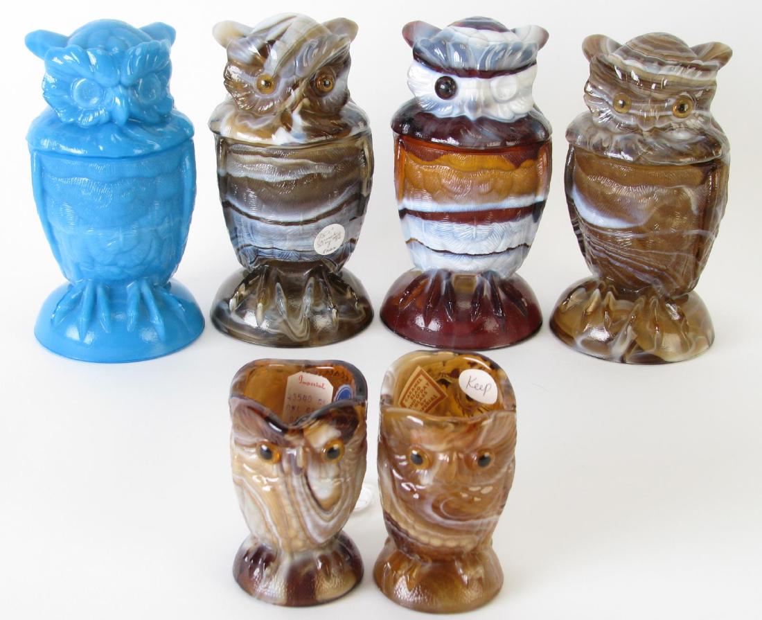 Group of Imperial Owl Slag Glass (1 of 7)