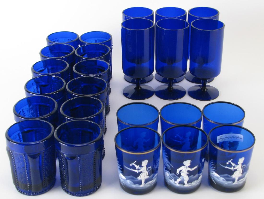 Three Sets of Cobalt Glassware (1 of 5)