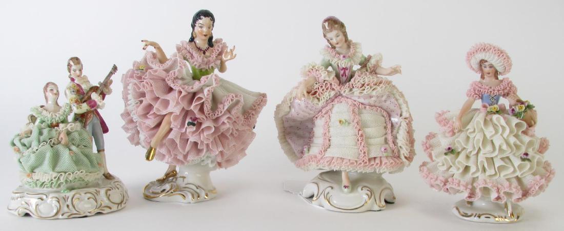 Four Dresden Porcelain Figures (1 of 9)