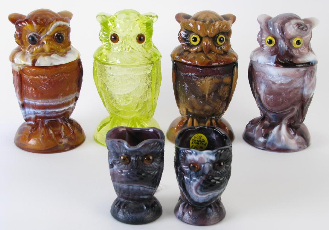 Group of Imperial Owl Slag Glass (1 of 5)