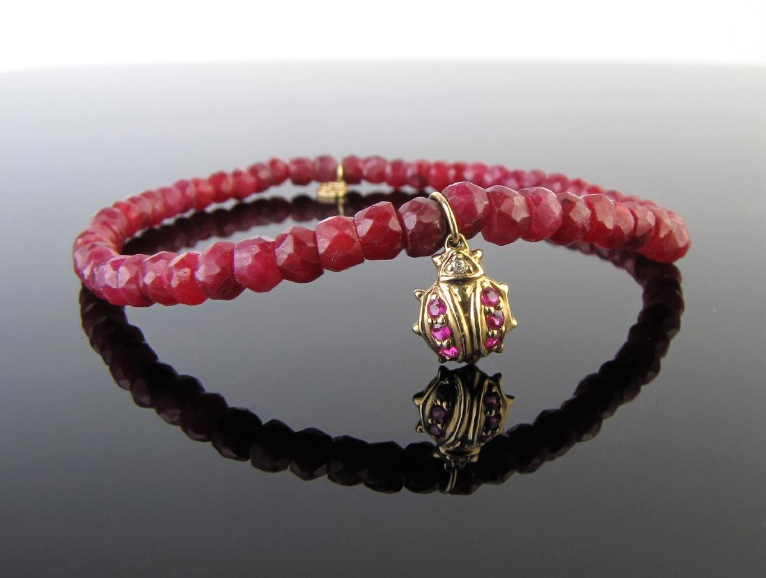 Sydney Evan Red Garnet Lady Bug Bracelet (1 of 1)