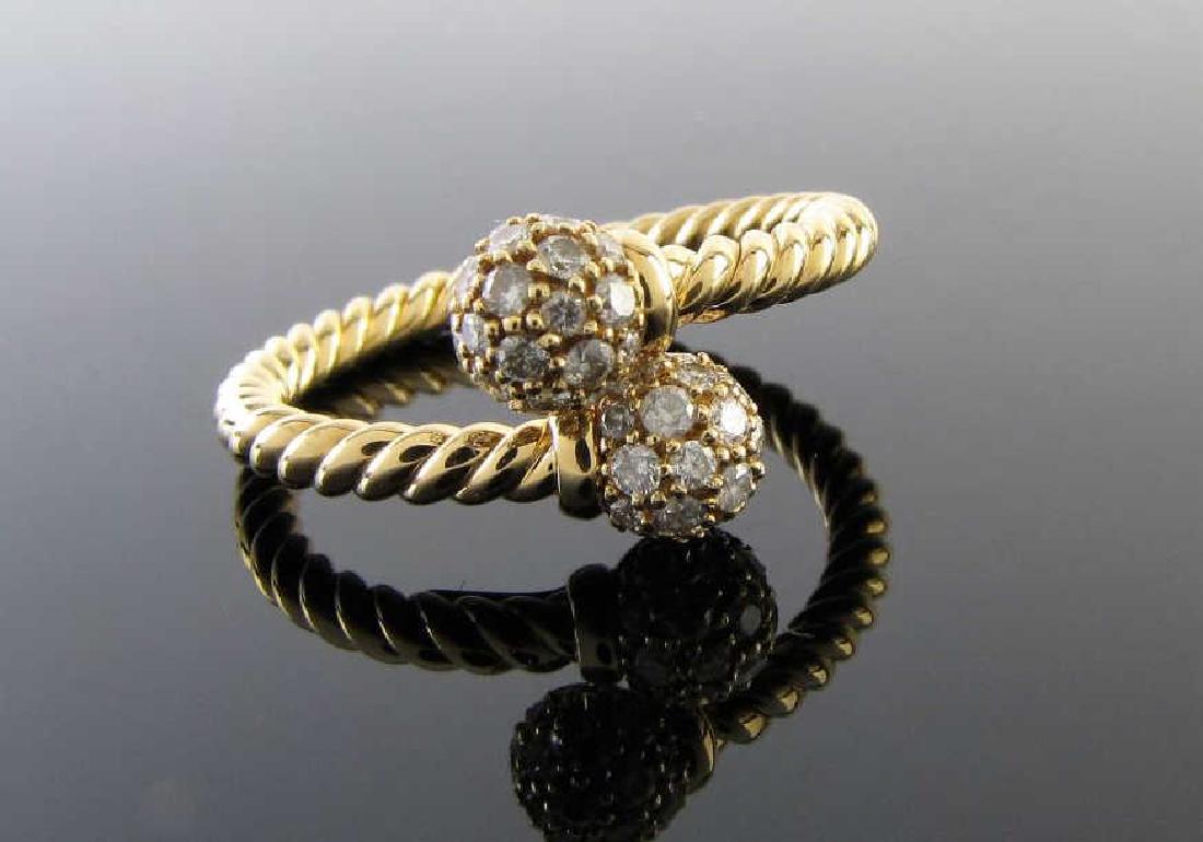 David Yurman 18K Diamond Crossover Ring (1 of 1)