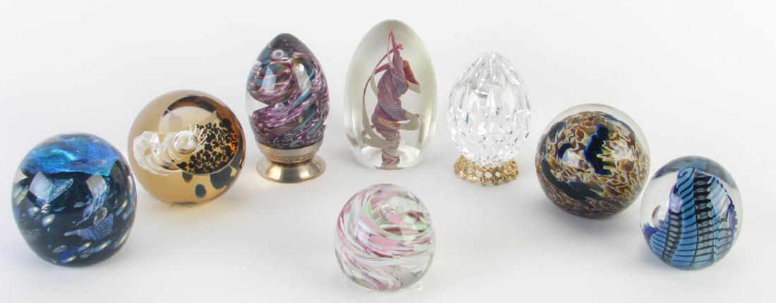 Group of Signed Crystal and Glass Paperweights (1 of 8)