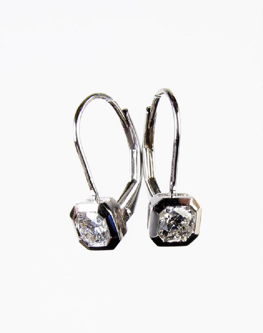 14K White Gold Wire Drop Diamond Earrings (1 of 1)