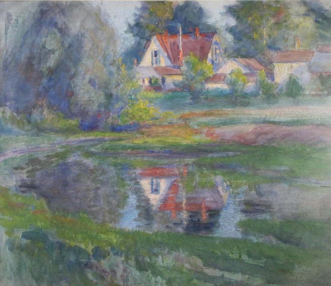 Attr. Otto Stark 18x21 Pastel Lake Reflection (1 of 2)