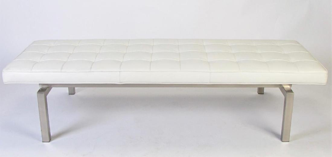 Contemporary Leather and Stainless Bench (1 of 4)