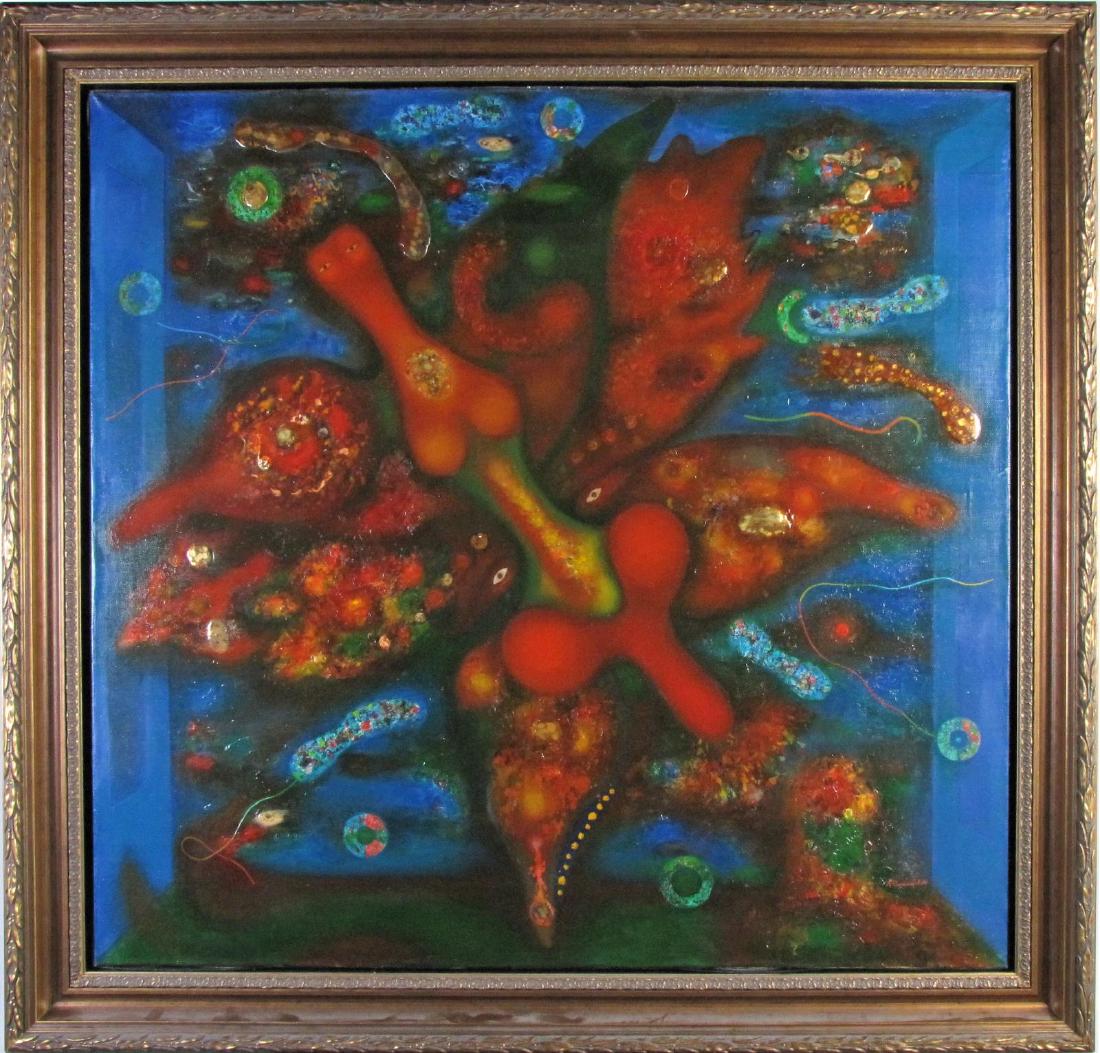 Alexander Sitnikov 44x47 Oil/Collage "Moth" (1 of 8)