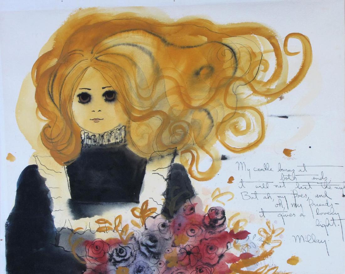 Joni T Johnson 18.5x23.5 Watercolor "My Candle Bur (1 of 3)