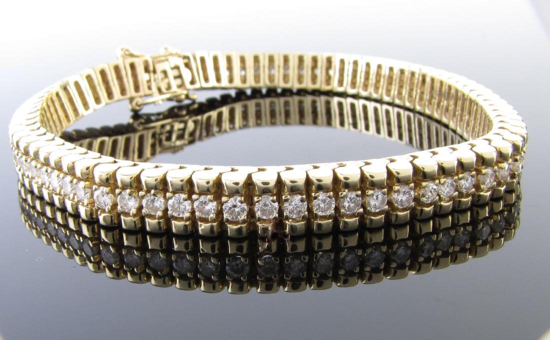 14K Yellow Gold Diamond Line Bracelet (1 of 1)