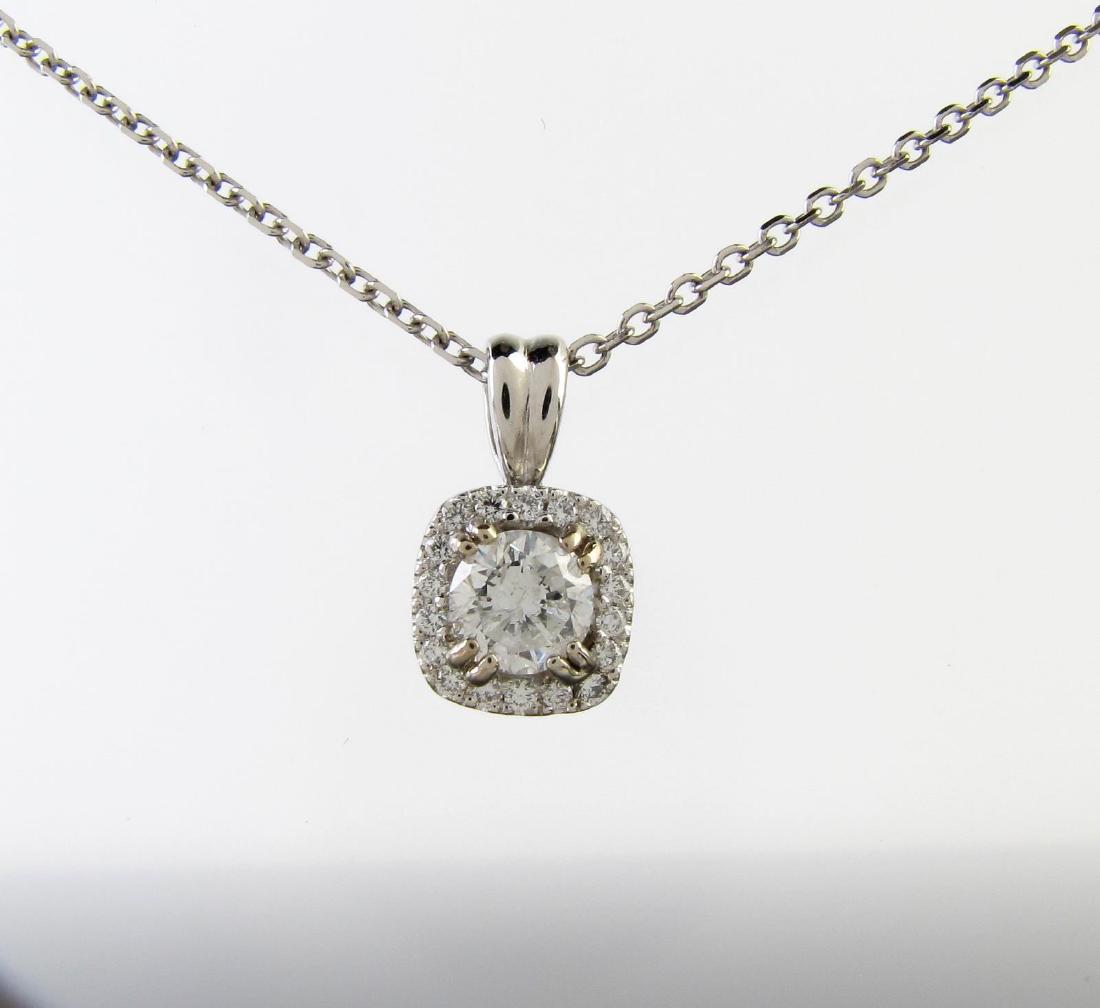 14K White Gold Diamond Pendant, Chain (1 of 1)