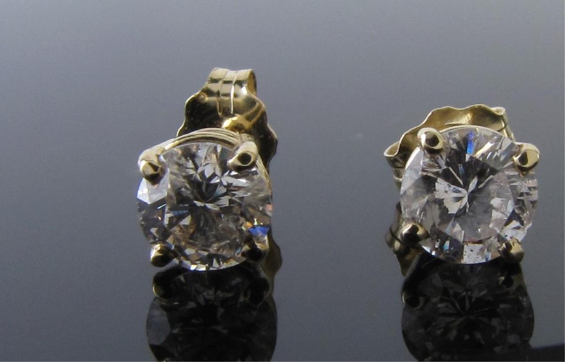 Pair of 14K Yellow Gold Diamond Stud Earrings (1 of 1)