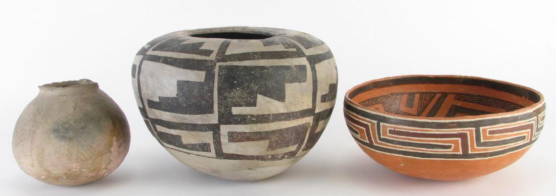 Three Native American Pottery Vessels (1 of 9)