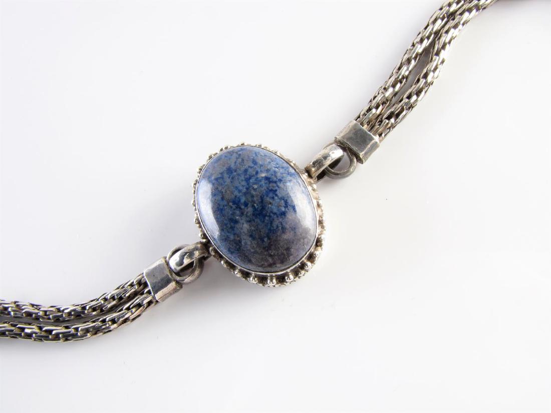 Sterling Double Wheat Strand Sodalite Bracelet (1 of 2)