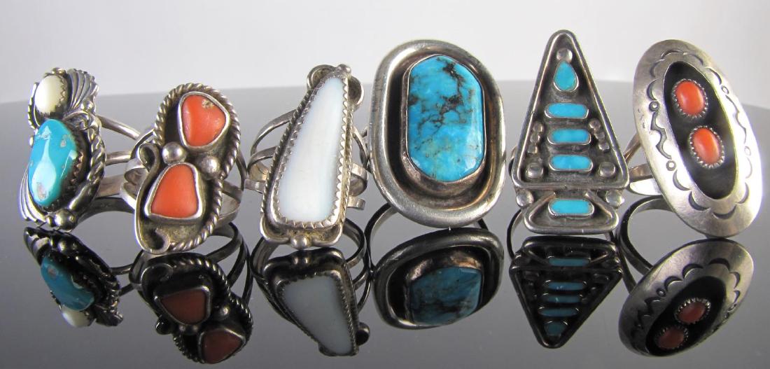Six Vintage Southwest Rings (1 of 1)