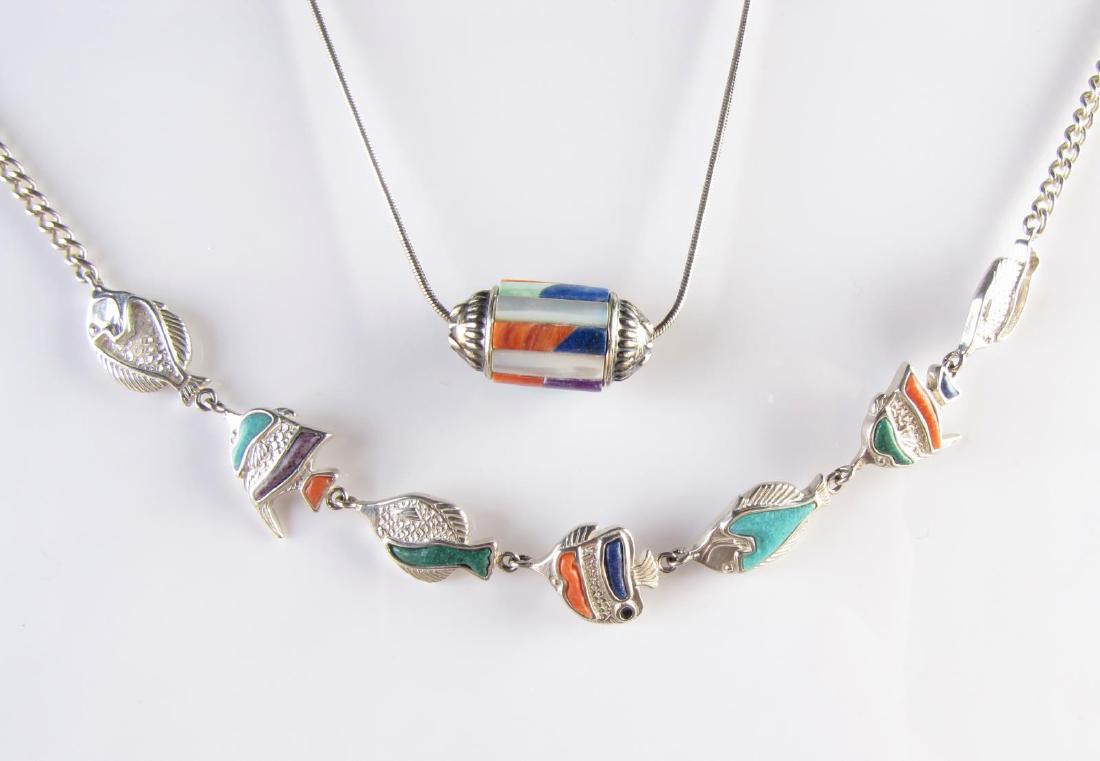 Sterling Silver Fish and Barrel Necklaces (1 of 3)