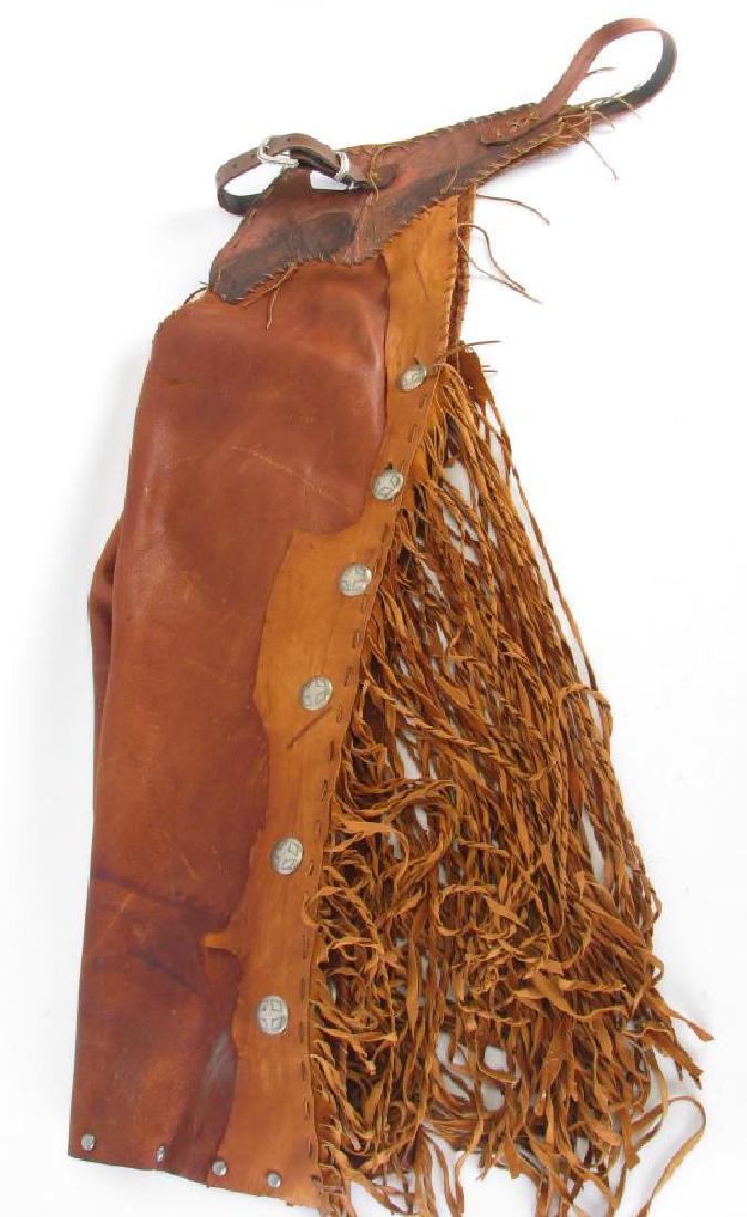 Western Tooled Leather Batwing Chaps (1 of 3)