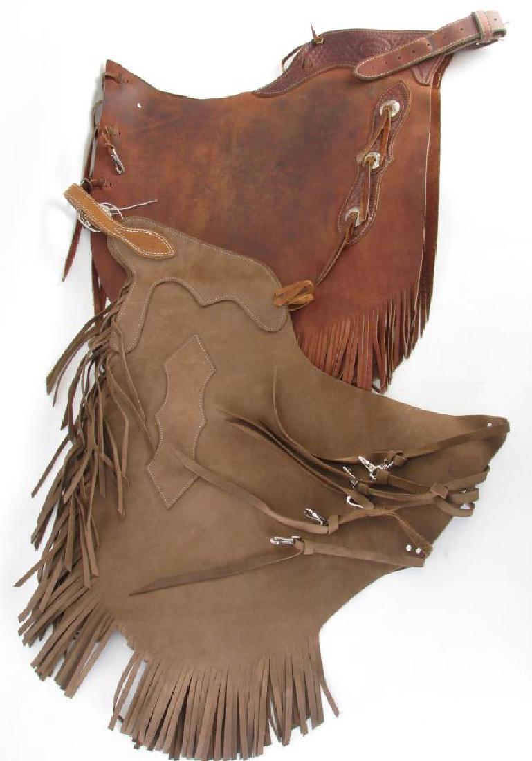 Two Pair of Signed Leather Batwing Chaps (1 of 5)