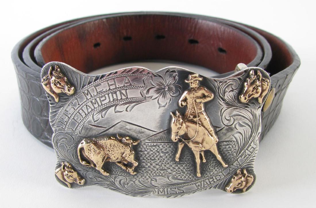 Ralph Lauren Alligator Belt with Rodeo Sterling Buckle (1 of 6)