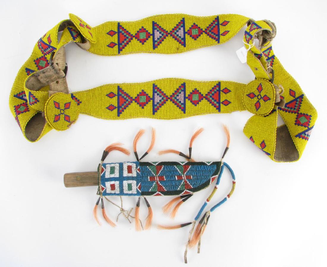 Native American Ceremonial Beaded Belt, Beaded Sheath (1 of 4)