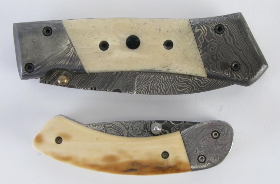 Two Damascus Folding Pocket Knives (1 of 9)
