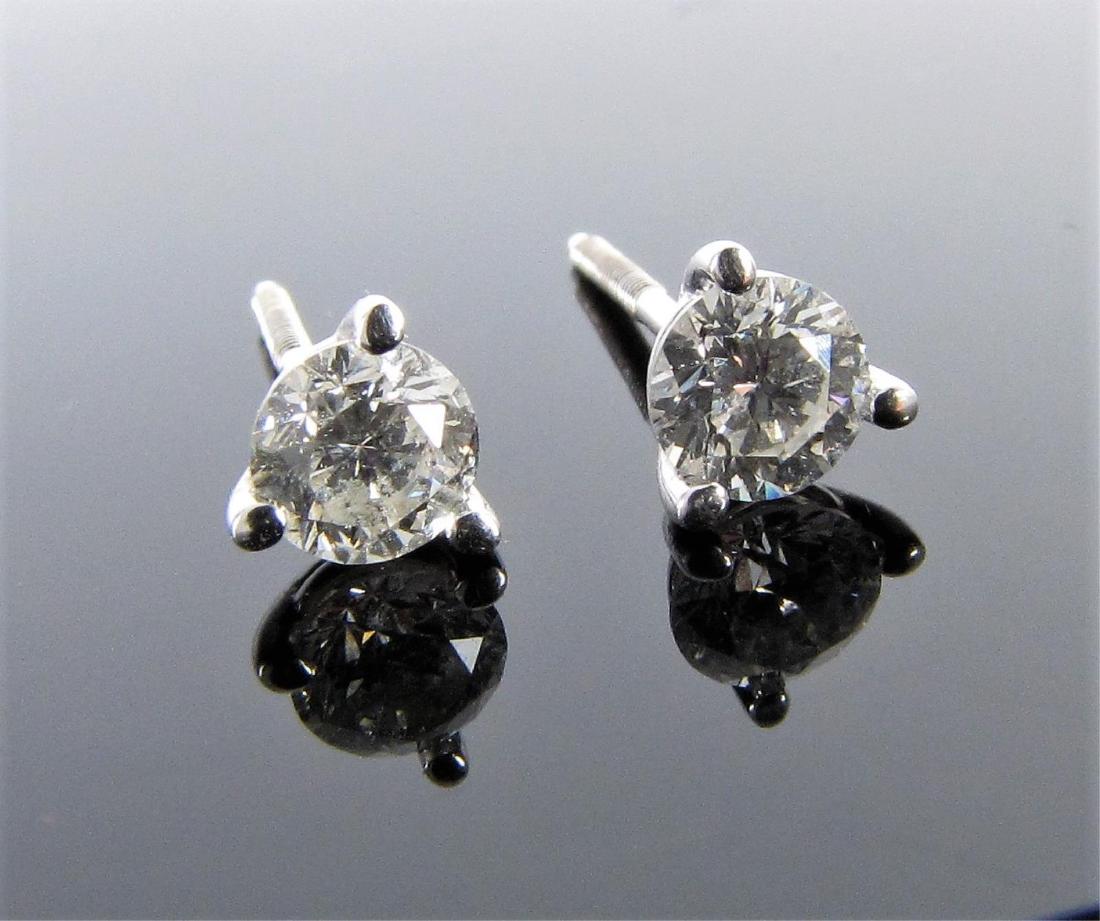 14K White Gold Diamond Stud Earrings (1 of 2)