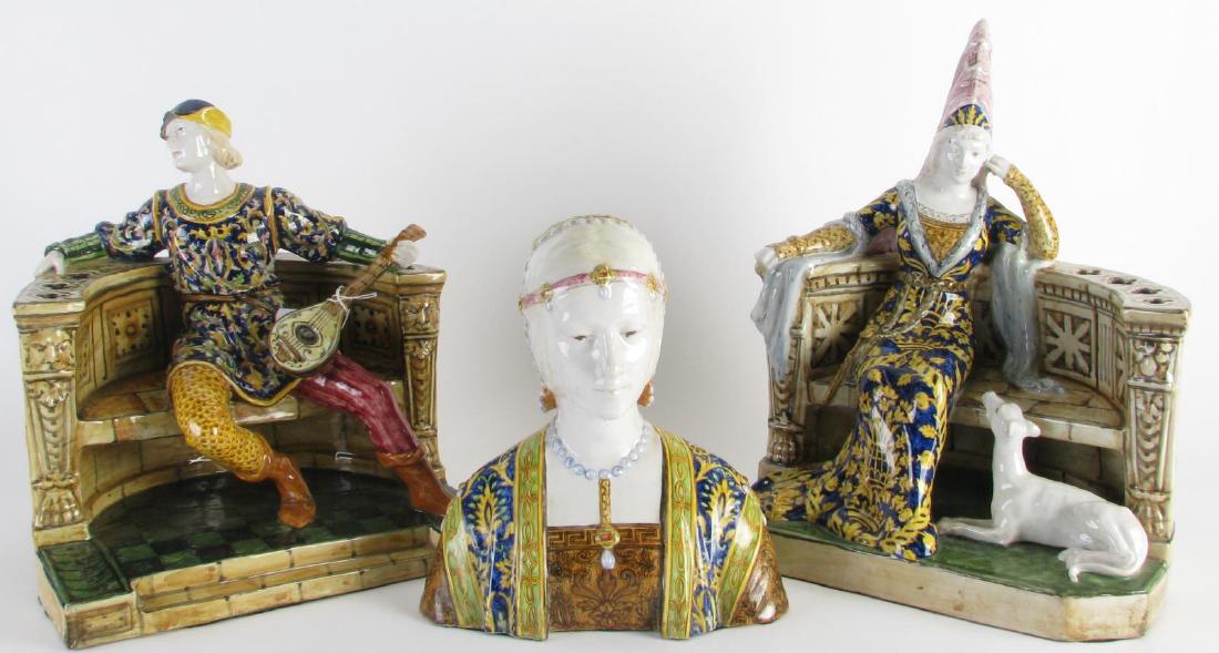 Two Italian Porcelain Figural Groupings and Bust (1 of 8)