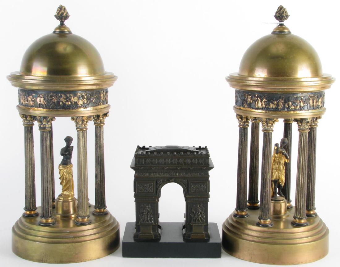 Pair of Statuary Gazebos & Bronze Arch de Triomphe (1 of 10)