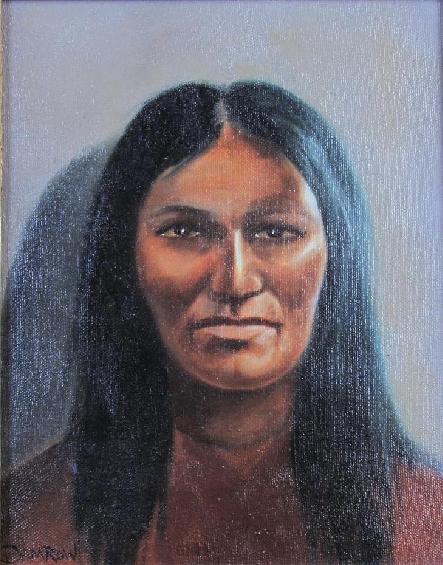 Charles Damrow 10x8 O/C Native American: Charles Damrow 1916-1989 (U.S.) 10x8 , O/C , SLL , Native American size as framed 15" x 13"