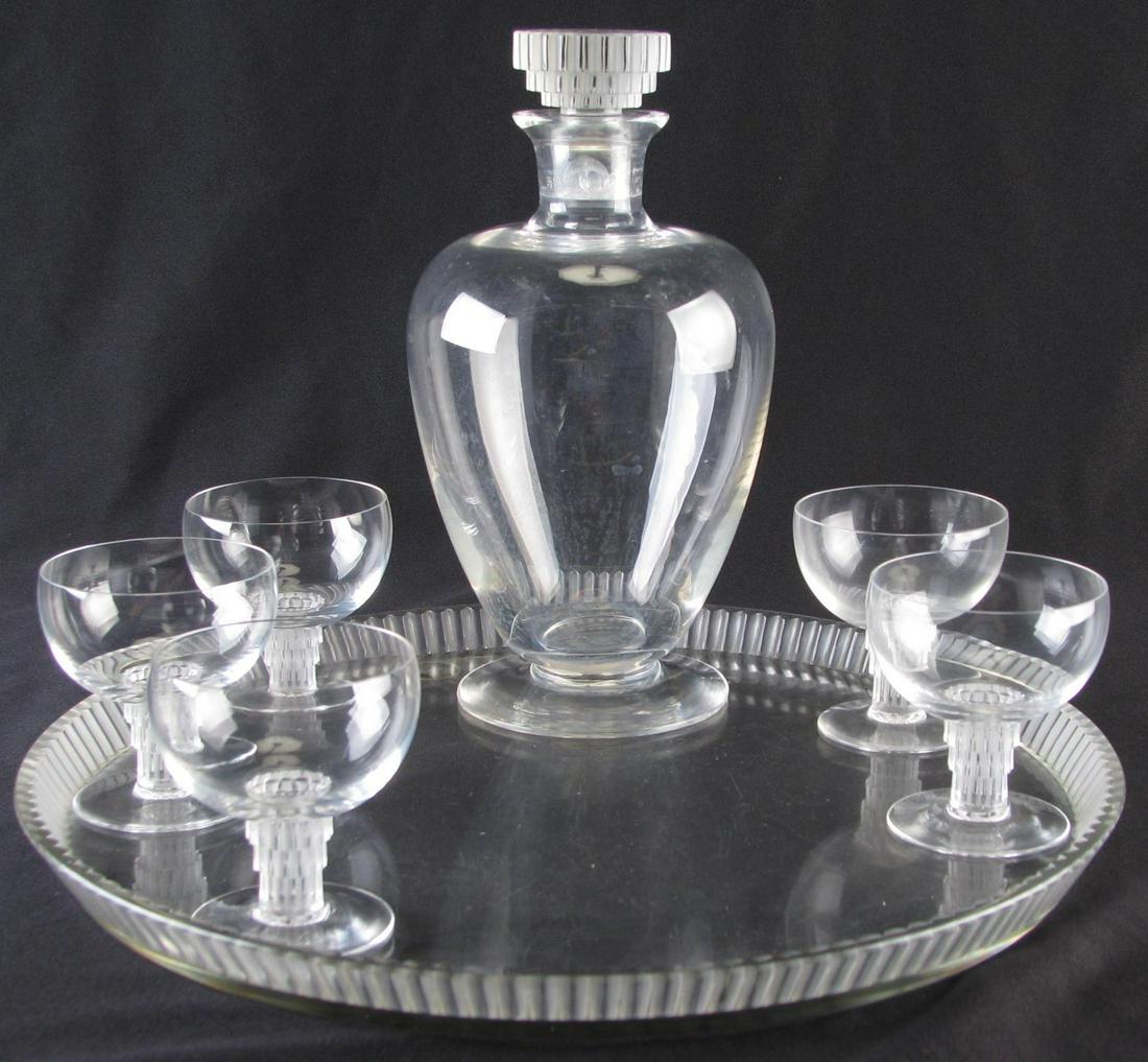 Rene Lalique 'Bambou' Crystal Decanter Set (1 of 8)