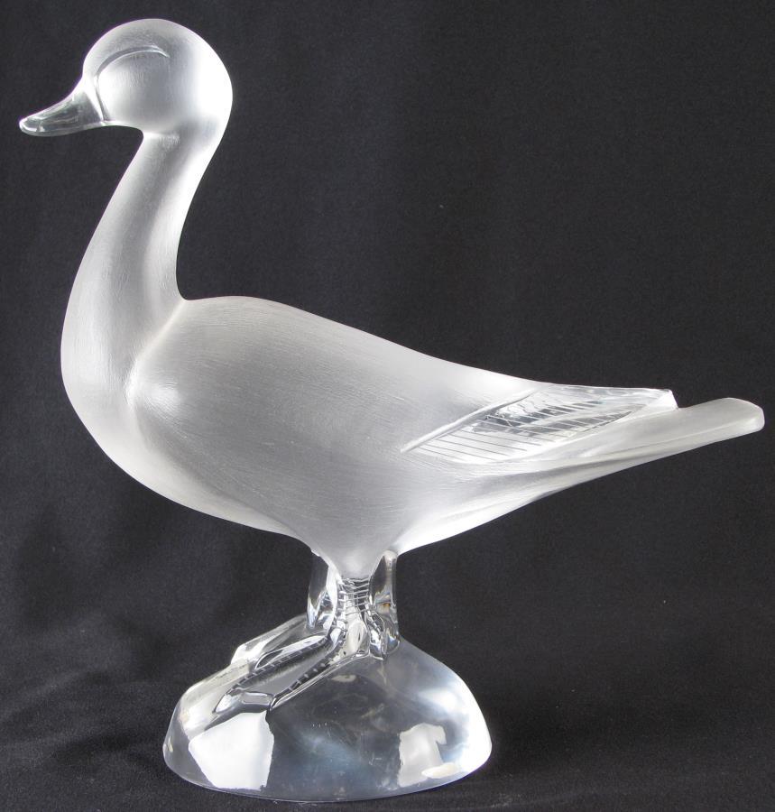 Lalique Crystal Large Standing Duck Sculpture (1 of 6)