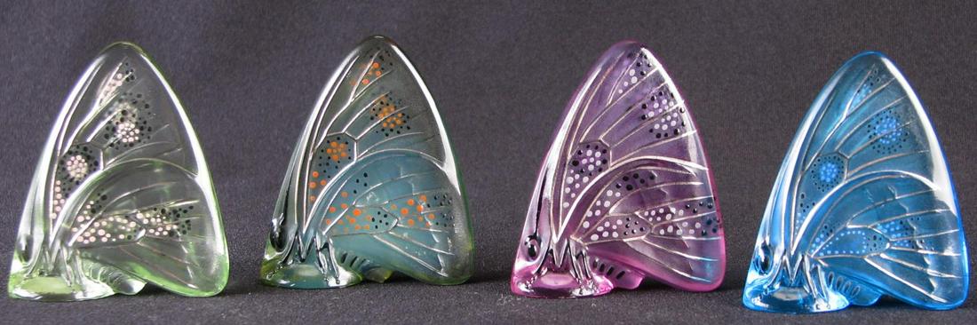 Set of Four Lalique 'Grand Nacre' Butterflies (1 of 8)