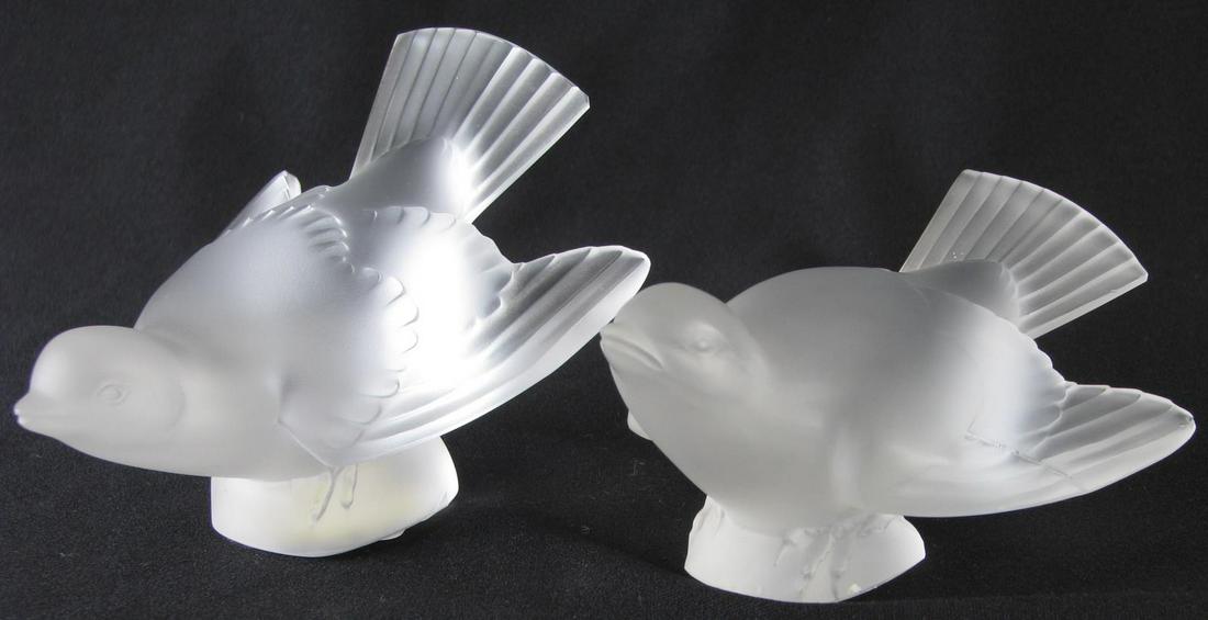 Two Lalique Frosted Bird Figures (1 of 4)