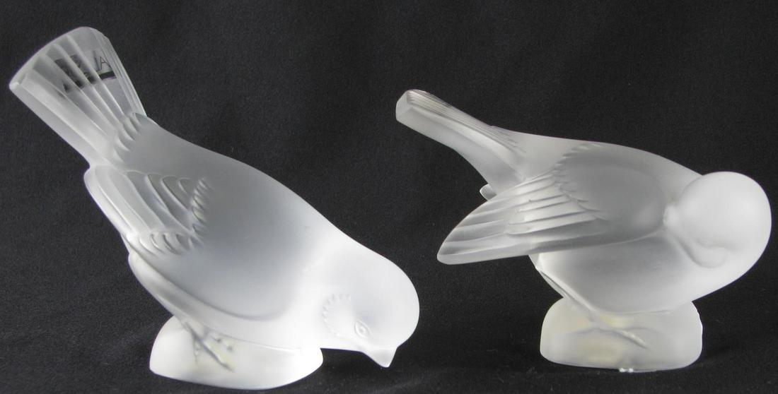 Two Lalique Frosted Bird Figures (1 of 5)